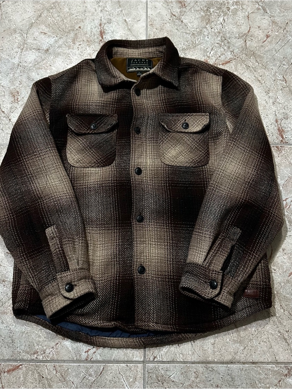 Jachs Brown Plaid Lightweight Shacket
